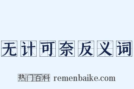 无计可奈反义词是什么意思的图片